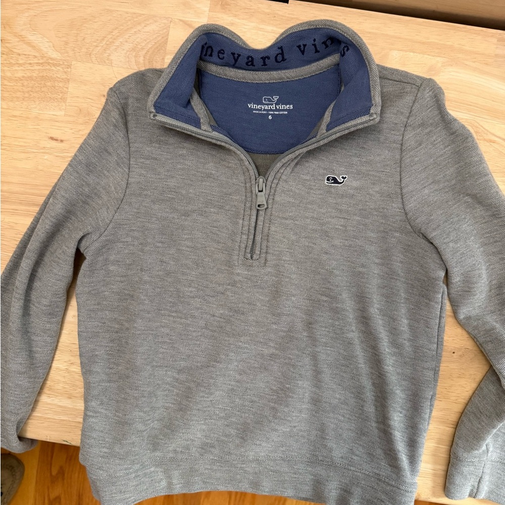 Vineyard Vines Gray Quarter-Zip Sweater